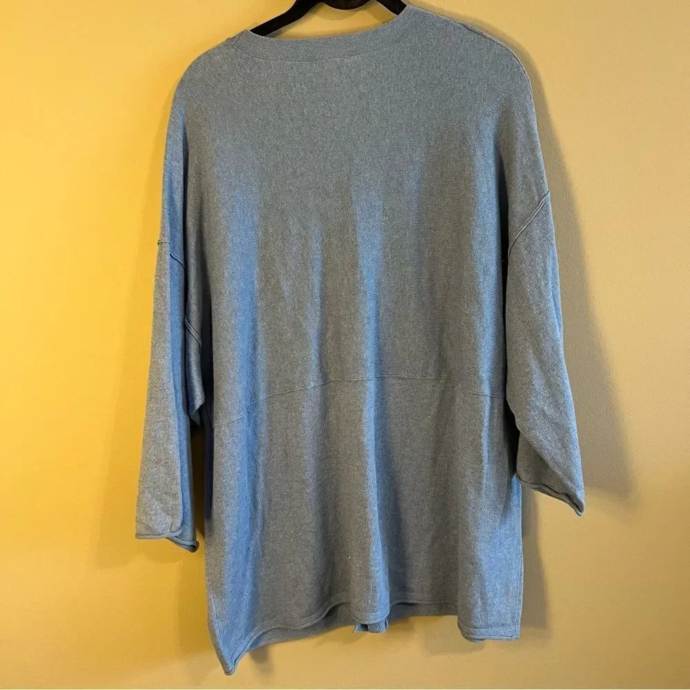 ✨ Pure Jill Women’s‎ Blue Cotton Cashmere Blend Cardigan Sweater Small